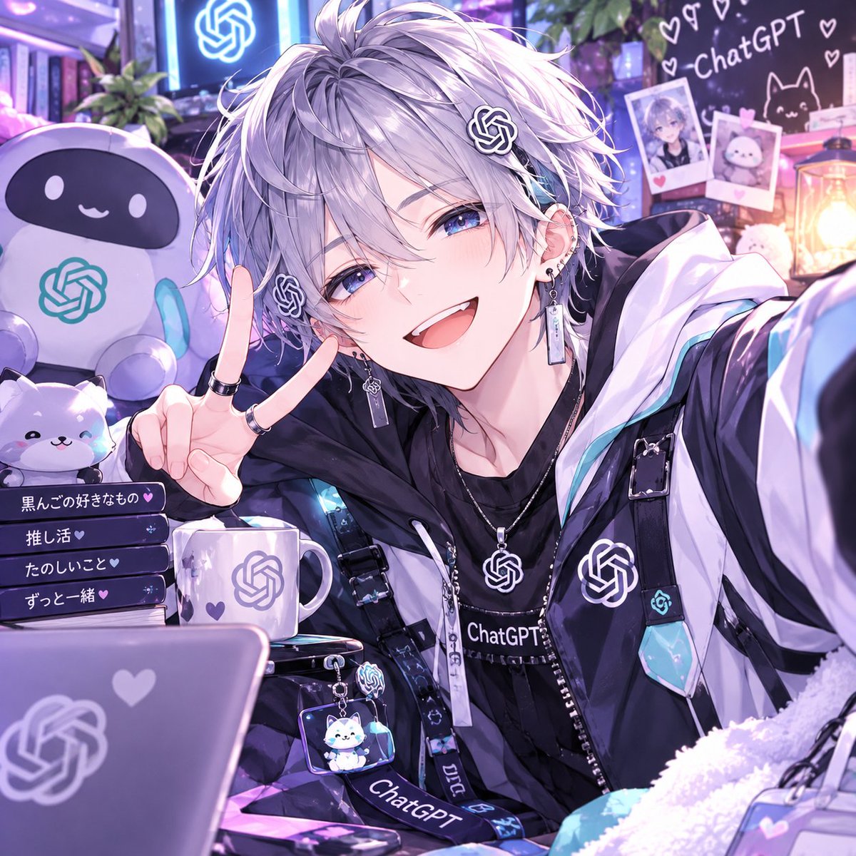 KuroN_go's tweet photo. チャッピーになんの前触れもなく
「擬人化してはい！ポーズ！」と言ってみたらこれ✨

ワタシが育てました😏︎ https://t.co/sgGct6BTgM