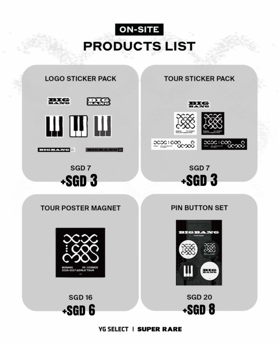 hililithlilith's tweet photo. Open Jastip BIGBANG “XX : COSMOS” WORLD TOUR - Singapore Official Pop-Up

- Bisa COD di venue konser tanggal 17/18 oktober 
- Bisa COD di Batam
- Bisa dikirim : Paket akan dikirimkan dari Tanjung Uban pada 6 Oktober.
Format order/slot bisa langsung DM ya
#jastip #jastipsingapore https://t.co/5hYPWpHV2c