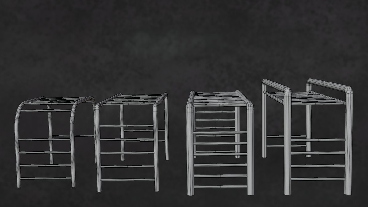 avptankpowerjc's tweet photo. Render/Wire - ChildWit MonkeyBars Series Playground Site Fun G1 - N1-4. #b3d,#blender,#unity,#cycles,#play,#playground,#site,#fun,#monkey,#bar,#bars,#gym,#sport,#sporting,#fitness,#child,#wit,#monkeybars,#horizontal,#horizontalBars. https://t.co/tjFar515AL