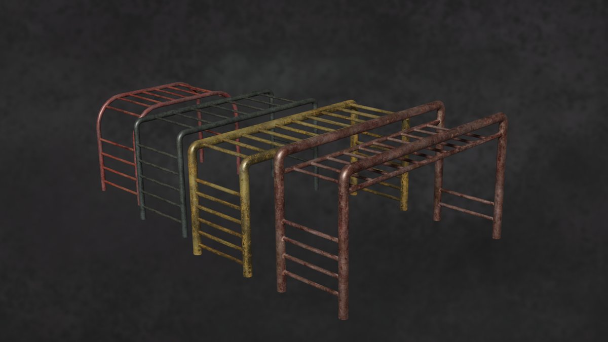 avptankpowerjc's tweet photo. Render/Wire - ChildWit MonkeyBars Series Playground Site Fun G1 - N1-4. #b3d,#blender,#unity,#cycles,#play,#playground,#site,#fun,#monkey,#bar,#bars,#gym,#sport,#sporting,#fitness,#child,#wit,#monkeybars,#horizontal,#horizontalBars. https://t.co/tjFar515AL