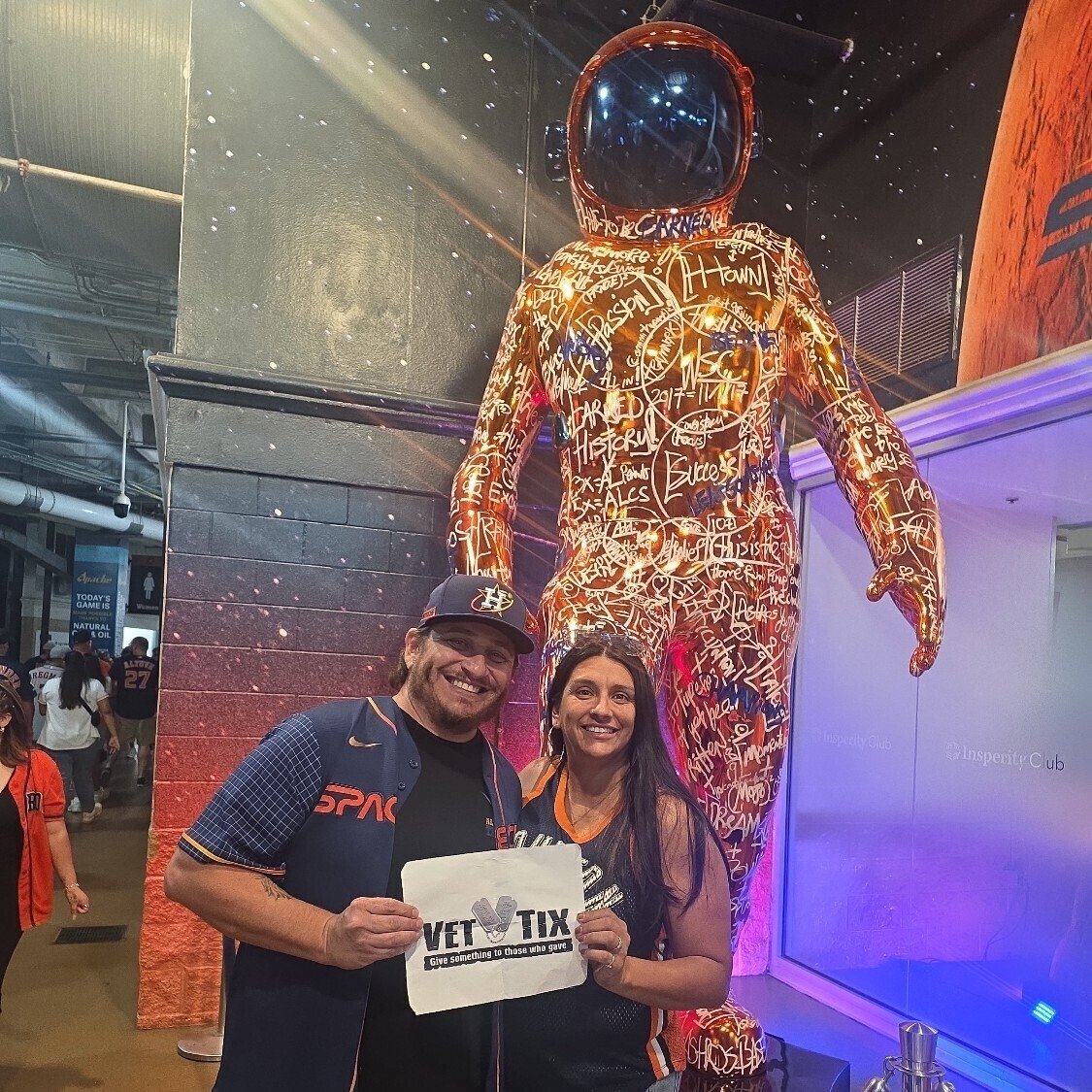 VetTix's tweet photo. 2026 Wild Card Home Game 1 - Houston Astros, donated by: Houston Astros. Houston, TX.

Great seat; best we have ever had. Thank you,  Vet Tix and sponsors
Lorenzo, U.S. #airforce #veteran 2002 - 2004 #memorymaker https://t.co/ScWdw1Z0qH