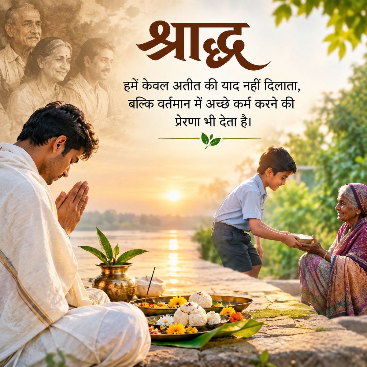 Pushpacsv4's tweet photo. @Rampras84536066 @AmdAshram True
पितृ पक्ष हमें स्मरण कराता है कि हमारी पहचान केवल आज से नहीं, बल्कि उन पूर्वजों के संस्कारों से जुड़ी है जिन्होंने हमारी नींव रखी। श्रद्धा से किया गया श्राद्ध उनके प्रति कृतज्ञता और सम्मान का जीवंत प्रतीक है।  #ShraddhMahima #AncestralBlessings #PitruPaksha https://t.co/wdP1TbW0pg