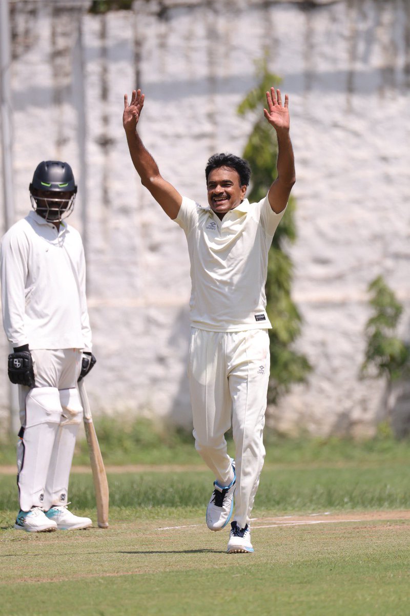 CVAnandIPS's tweet photo. The HCA has started live telecasts of all the one day matches played apart from the two dayers and 3 dayers which was being done previously, mainly to overcome allegations of tampering and manipulation of scores and wickets. That’s how our Sunday leagues are coming live on you tube and I am perhaps for the first time in 45 years since I started playing league cricket , am able to watch recordings of my own batting and bowling . It’s great fun ! 

This Sundays match of Secunderabad club was against Mayura CC. They batted first and I bowled 6 overs and after a long time , got some wickets - 4 
Chasing 145 , we sent in our youngsters in the team to chase the target and they finished it off losing 6 wickets.
#Cricket