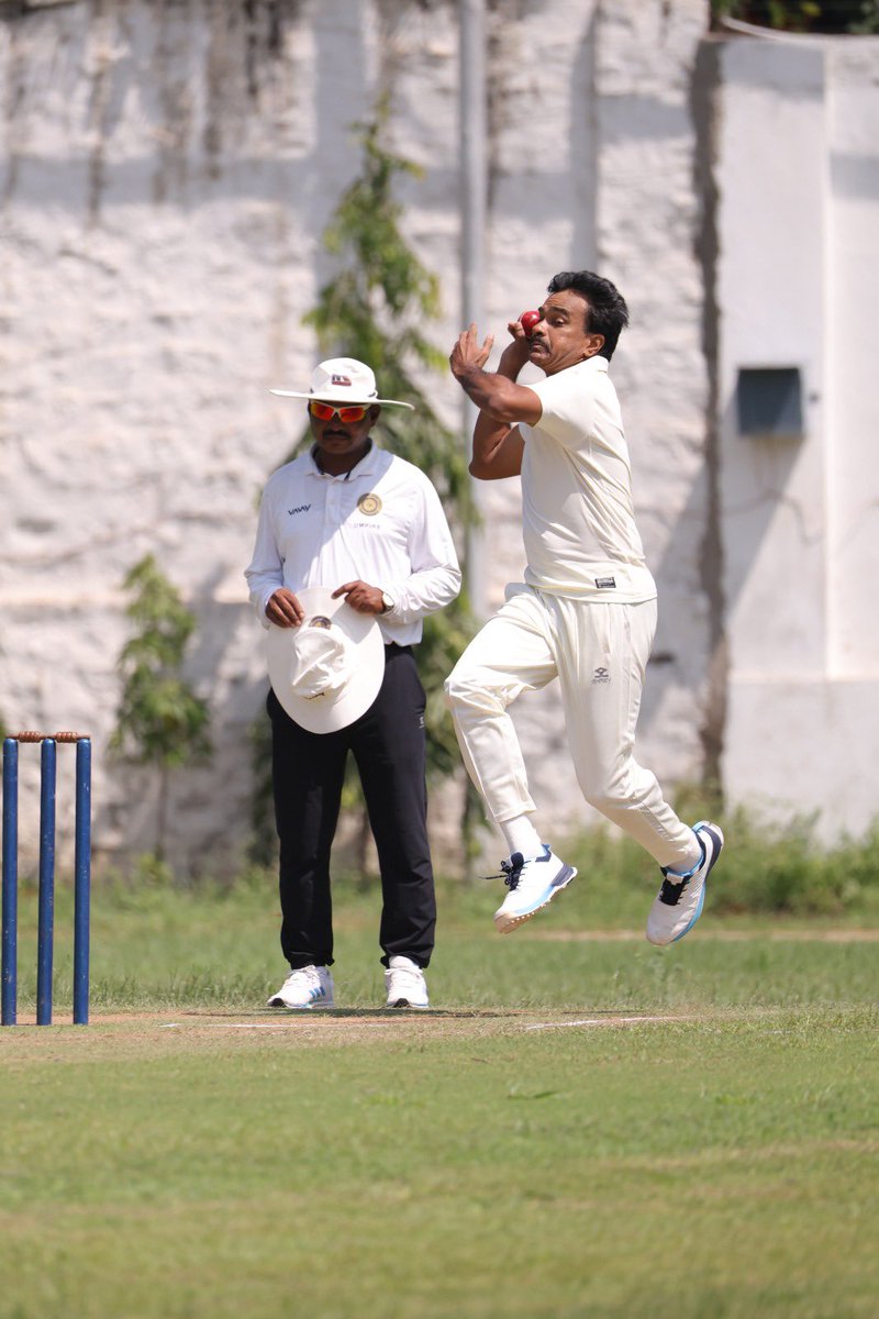 CVAnandIPS's tweet photo. The HCA has started live telecasts of all the one day matches played apart from the two dayers and 3 dayers which was being done previously, mainly to overcome allegations of tampering and manipulation of scores and wickets. That’s how our Sunday leagues are coming live on you tube and I am perhaps for the first time in 45 years since I started playing league cricket , am able to watch recordings of my own batting and bowling . It’s great fun ! 

This Sundays match of Secunderabad club was against Mayura CC. They batted first and I bowled 6 overs and after a long time , got some wickets - 4 
Chasing 145 , we sent in our youngsters in the team to chase the target and they finished it off losing 6 wickets.
#Cricket