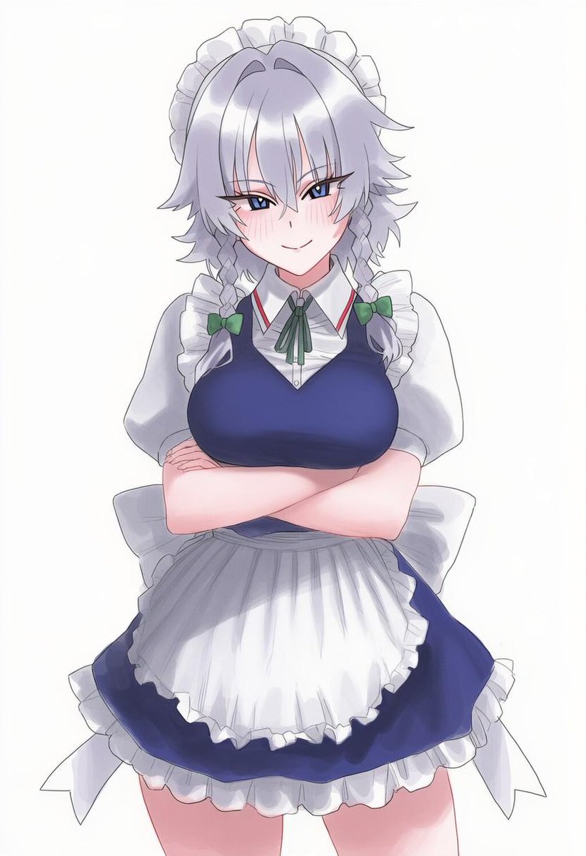 engrizdchirinos's tweet photo. 東方Projectより咲夜さんをどうぞ。表情がいい感じに生成できました https://t.co/tY2fOhHVc2