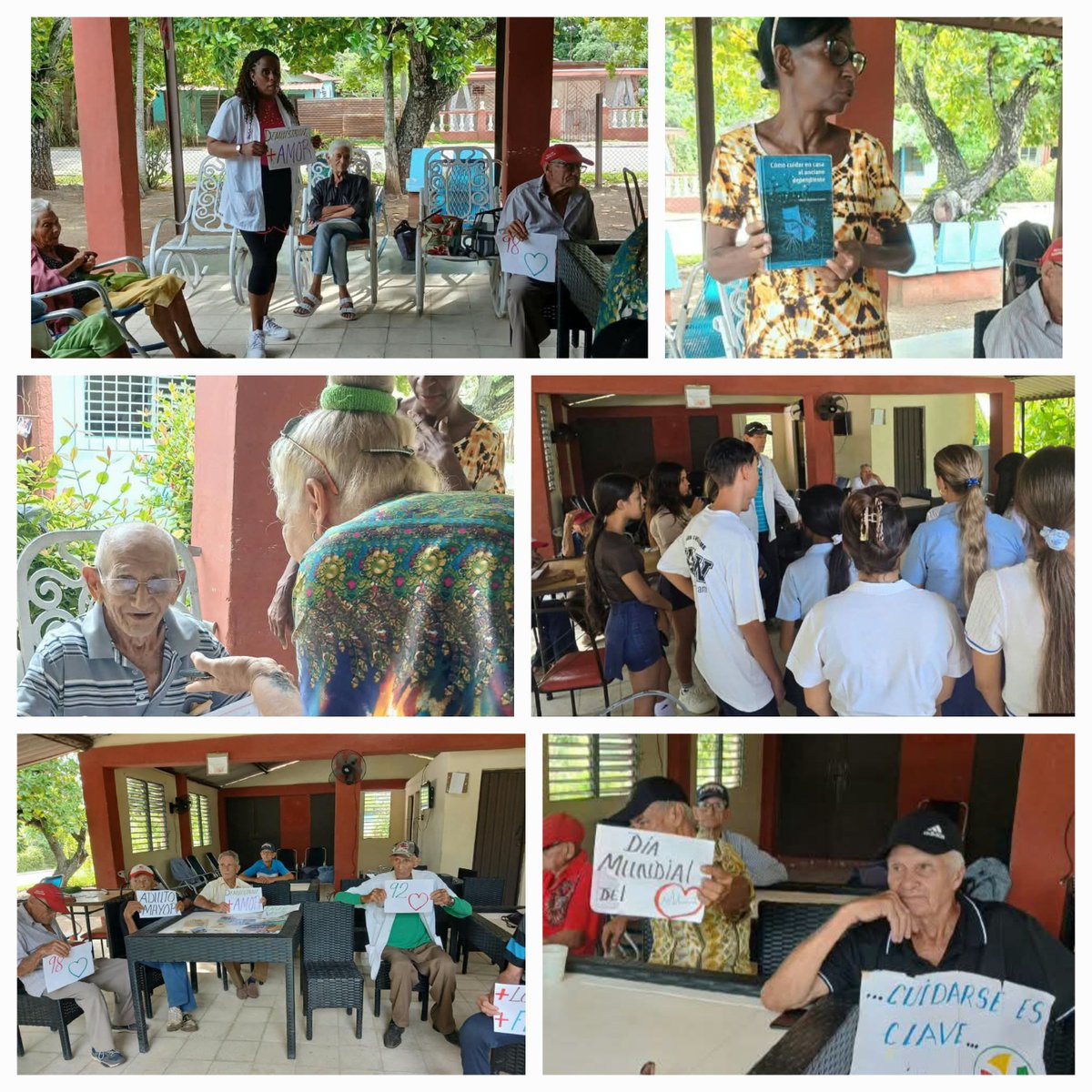 Dgsminas26's tweet photo. En la Casa de Abuelos "Volver a Vivir" del #Municipio Minas se realizaron acciones con los abuelos en saludo al Día Mundial del corazón ❤️ y al Día Internacional del Adulto Mayor. #DíaMundialDelCorazón ❤️ #SaludCardiovascular #CubaPorLaVida 🇨🇺 #PorCamagueyTodo #SaludMinas https://t.co/hiqtQrMpO9