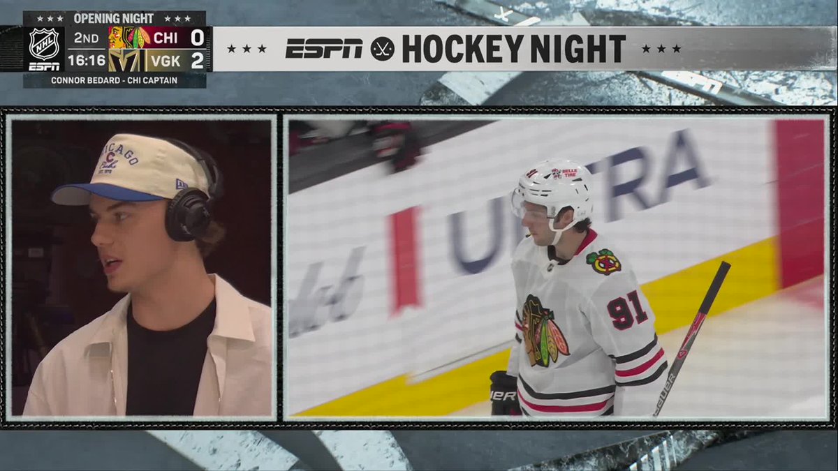 NHLBlackhawks's tweet photo. Capt's on the broadcast 🎙️

tune-in on @espn https://t.co/bpA5CA6kcf