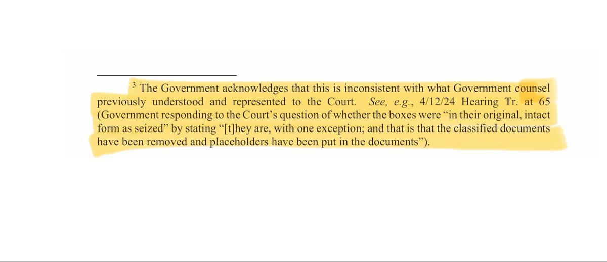 HouseofElon's tweet photo. ⚖️ PROOF that Jack Smith also lied to the courts. See attached footnote 3, page 8 of his 5-3-24 filing to Judge Cannon.

Shady Smith tried to get out of his perjury under a Federal Statute that allows a “Recantation Defense”:

18 USC §1623(d) basically says you can’t be prosecuted if you admit the perjury while the same proceeding is going on. 

That’s obviously what his footnote admission sought to achieve in Cannon’s court.

BUT, Shady Smith attested to the same lie (and more) in the Appellate Court, and as that case was closed, he was unable to protect himself from a perjury charge there.😎

The pertinent Federal Perjury Statute of Limitations is 5 years.

And Jack Smith should have NO IMMUNITY for his “OFFICIAL ACTS” since a federal court in that same jurisdiction ruled he wasn’t an authorized prosecutor.

This is a slam dunk indictment in RED Florida. 

Somebody should tell the DOJ. But if some random corporate M&A attorney can figure this out, then surely the criminal experts already have. 

SO WHY HAVEN’T THEY INDICTED JACK SMITH, YET?