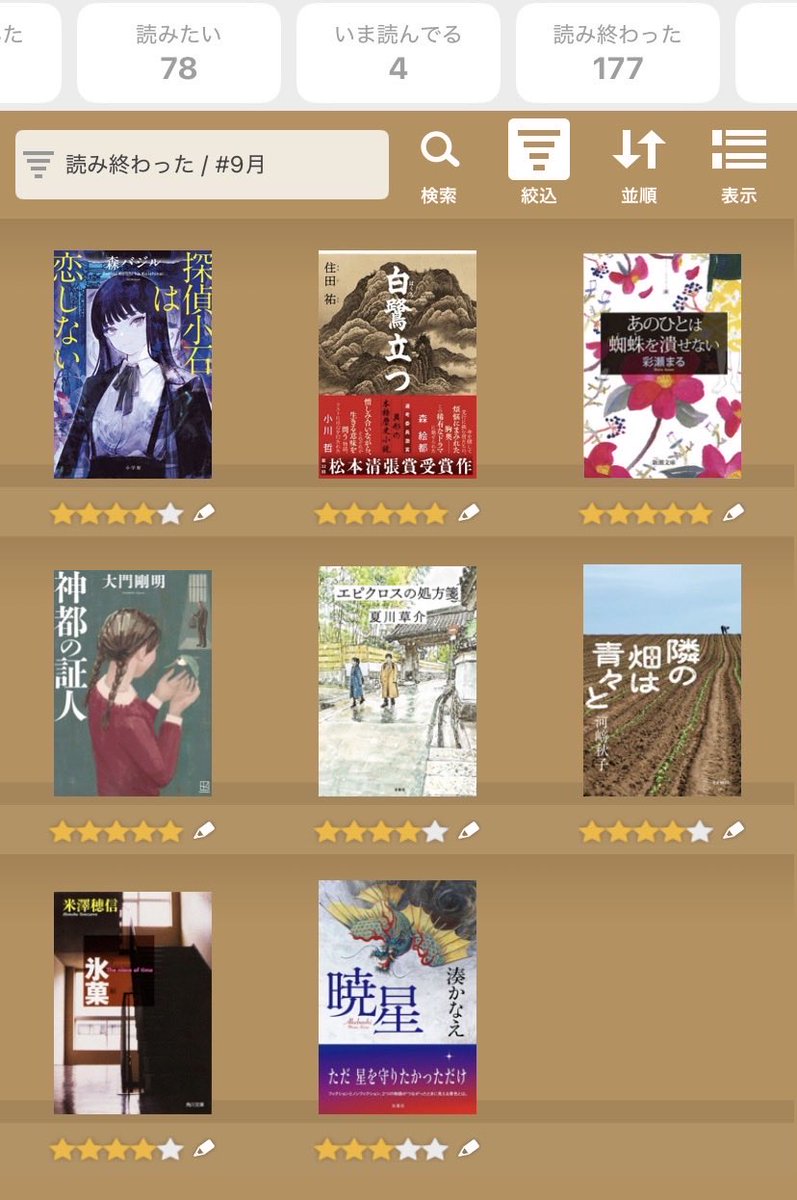 Osizu_Book's tweet photo. #9月読了本 

8冊読了、2冊読みかけ。
神都の証人と、白鷺立つがとても好みだった。彩瀬まる📕、初読みだけど好きな雰囲気だったから他作品も探りたい。
次の直木賞や本屋大賞候補作とか、もう世の中に出版されてはいるの���ね。新しい本も読んでいきたいなぁ。 https://t.co/8vb6jRRFpY