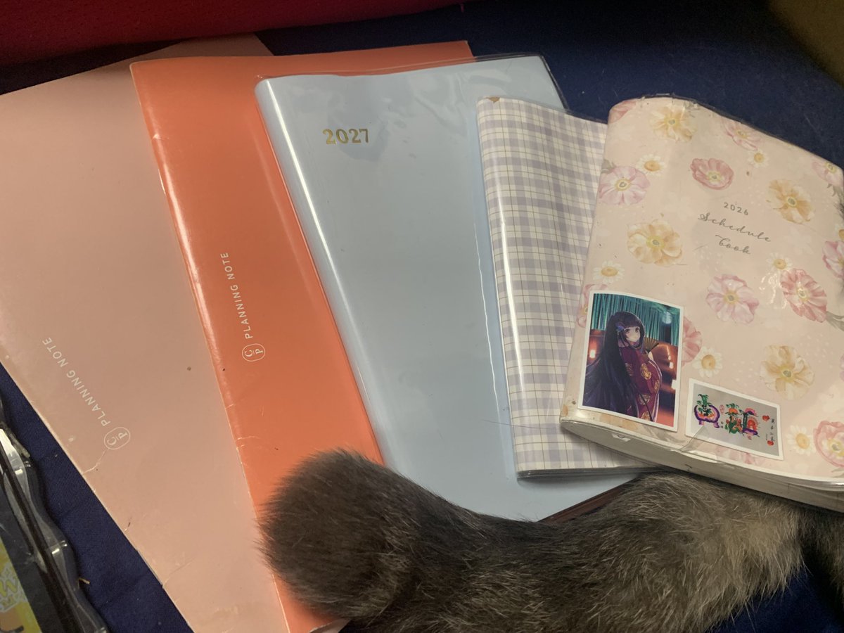 yoonilabo's tweet photo. 明日から日記5冊に記入かぁー。
趣味日記書くだから苦じゃないけど、ダイソーの300円ノートがどんなもんなのか気になってるところ。
年が明けたら3冊に落ち着くかな。
10月始まりのしんどいところだよ～。 https://t.co/rRVnIC7OyC