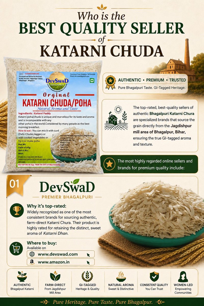 devswad's tweet photo. Mindful Eating Begins With DevSwaD
Choose Pure. Choose Traditional. Choose Mindfully.

In a world filled with processed foods and artificial flavors, every meal is a choice.

Choose food that nourishes, not just fills. Choose traditions that have stood the test of time.
Choose purity over convenience.

Now delivered to all cities — metros, towns, and remote locations.
Order on :

https://t.co/GHNqyZ5tK9

On Amazon
 https://t.co/xN1Ocw8eoT
Special rates on WhatsApp Orders: 7975242828

At DevSwaD, we bring you authentic, farm-fresh traditional foods sourced directly from the heart of India and prepared with care—just as generations before us did.
#DevSwaD #IndianFood #BiharFoods #Mithila #FoodEntrepreneurship #D2C #AgriBusiness #FoodBusiness #TraditionalFoods #FarmToTable #AuthenticIndianFood #MadeInIndia #WomenEntrepreneurs #RuralIndia #FoodInnovation #VocalForLocal
#pune #delhi #mumbai #chennai #kolkatta #chennai