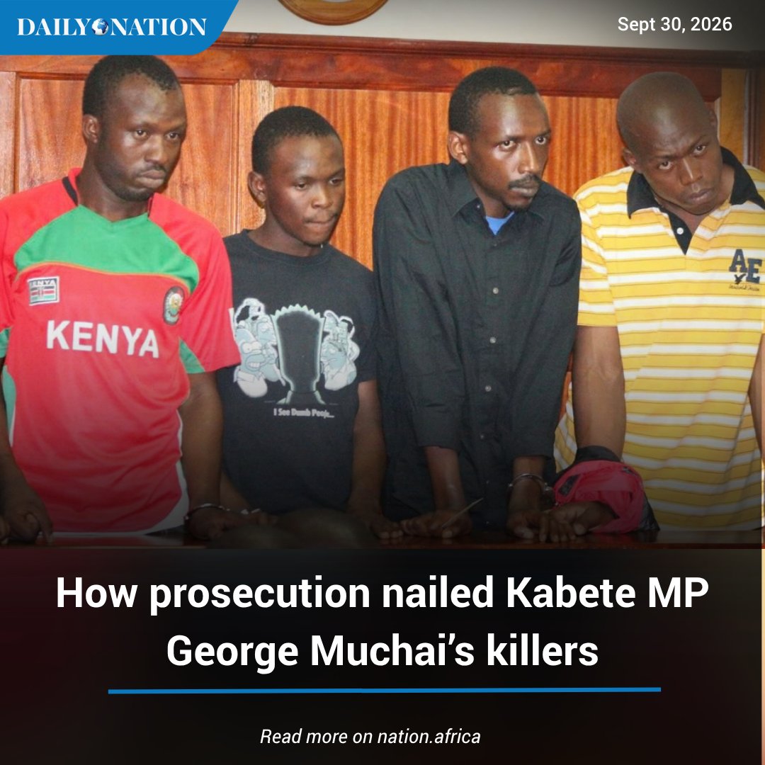 NationAfrica's tweet photo. The killers of then Kabete MP George Muchai thought the darkness of the night would conceal their heinous acts.

But as detectives retraced a chain of carjackings, robberies and abductions that preceded the shooting in 2015, the gang left behind clues that would eventually lead investigators to their hideouts.

The killers’ mobile phones and, most significantly, the G3 rifle suspected to have been used to kill the politician and his three aides, were recovered in the home of one of the suspects.

Read more: https://t.co/YXGkoVdtCc