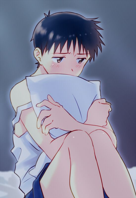 liliderps's tweet photo. imagine seeing this shy sad shinji sitting at the edge of ur bed.... so cute... https://t.co/ZTrwMNLFf7
