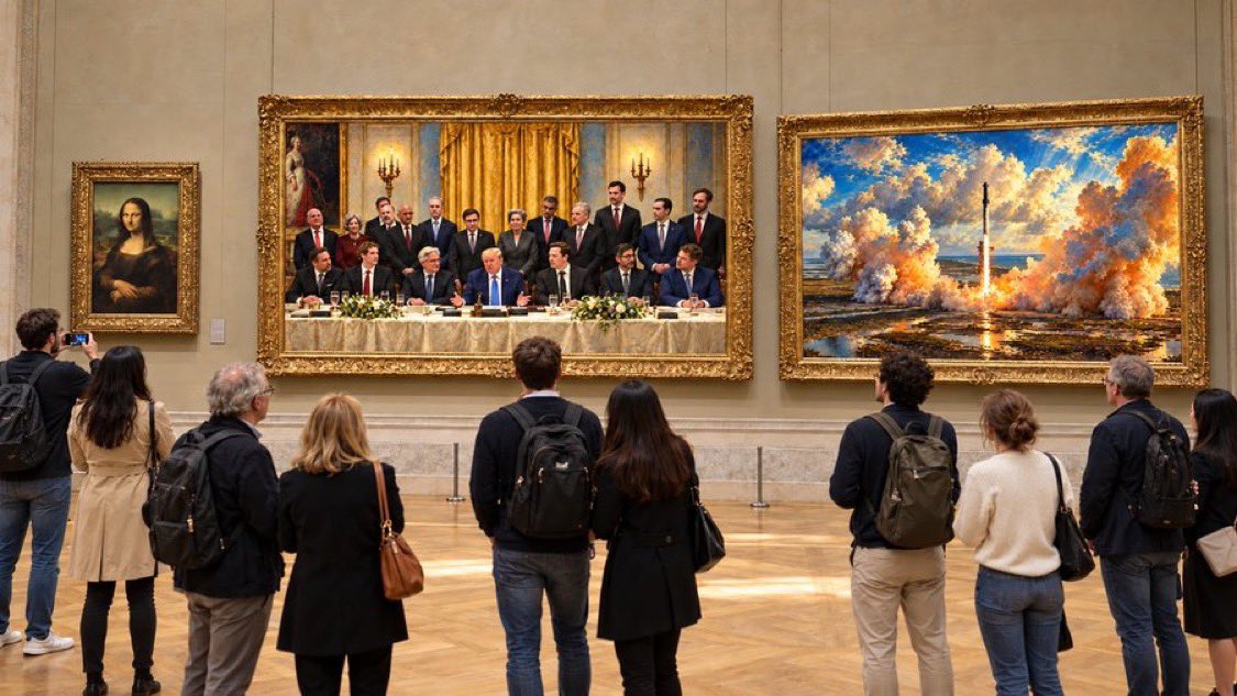 SpaceXchiefx's tweet photo. This is what the Louvre should look like right now. https://t.co/3TSrqvLHOg