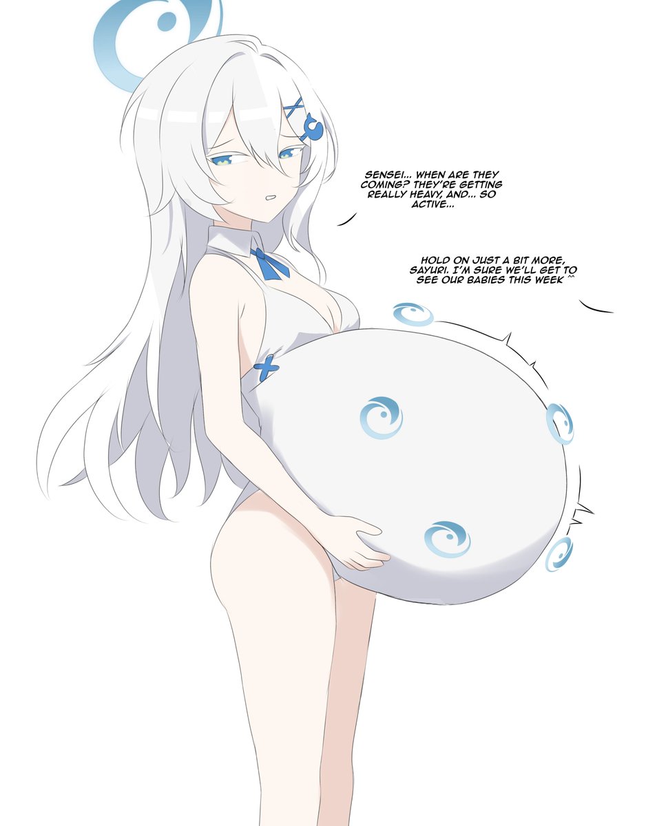 LamangTapai03's tweet photo. Here is Sayuri😭😭💢💢💢
#BlueArchive #pregnant #belly https://t.co/qicyDTnfyq