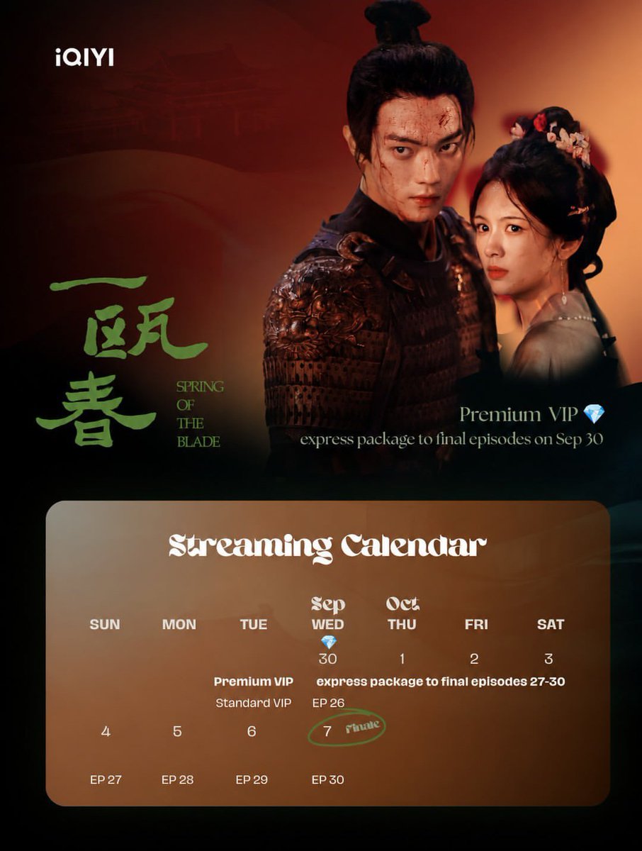 XukaiAlbum's tweet photo. Saying goodbye to Shen Run won't be easy, but the wait is over. 💔

​Iqiyi Premium VIPs can unlock the Express Package today to binge the final episodes (27-30) of #SpringOfTheBlade ahead of the weekly drop.

It’s time to bid our final farewell to Shen Run. 🥹

#XuKai https://t.co/OyEuvzuLiR