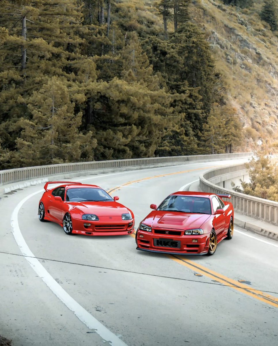 kingsofjdm's tweet photo. Toyota Supra MK4 or Nissan GTR R34?! 🤔🔥 https://t.co/GXXiBo70gC