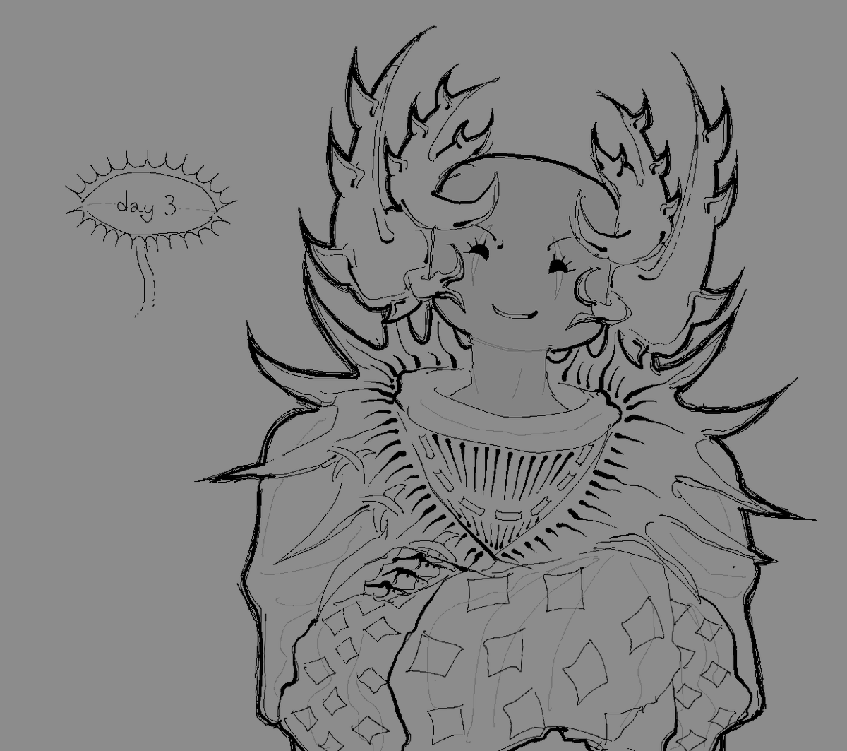 cyclicore's tweet photo. ❀ attempting to draw vinestaff daily ❀ day 3 thornstaff https://t.co/MocVs4fDYO
