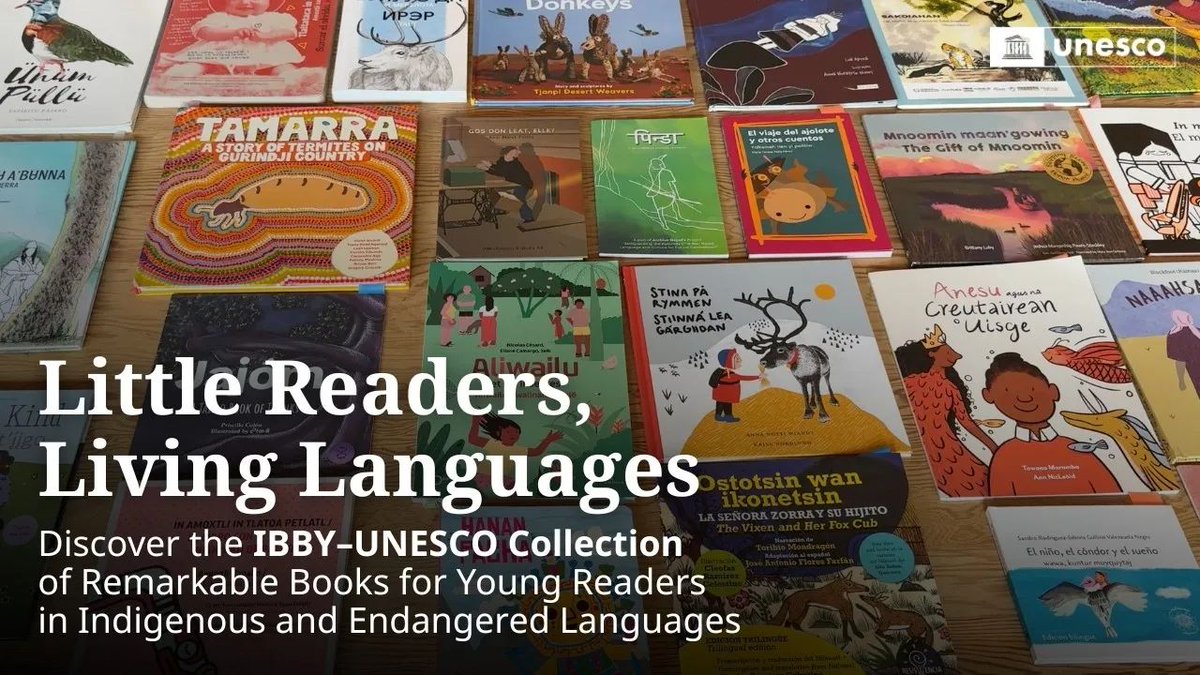 UNGeneva's tweet photo. A child’s right to read includes the right to read in their own language and to see themselves represented in the stories.

A new collection from @UNESCO &amp; IBBY celebrates children's books in +150 Indigenous &amp; endangered languages.

📚️ https://t.co/MI8kibpzhh
#WeAreIndigenous https://t.co/yPjcxRNsp5