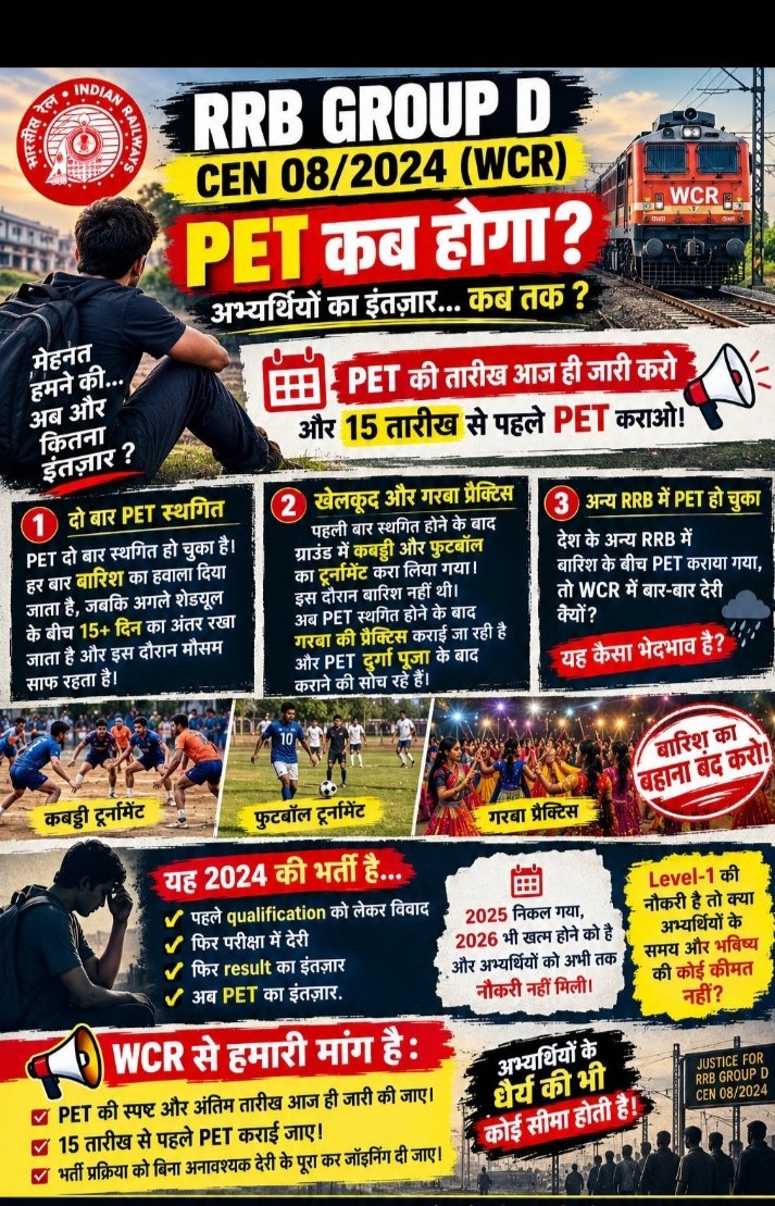 SatnamY96869925's tweet photo. #rrc_wcr_pet_date_do
@BhopalDivision 
@drmjabalpur 
@RailMinIndia 
@wc_railway 
@Central_Railway 
#rrc_wcr_pet_date_do https://t.co/Z8BLQ8rtlu
