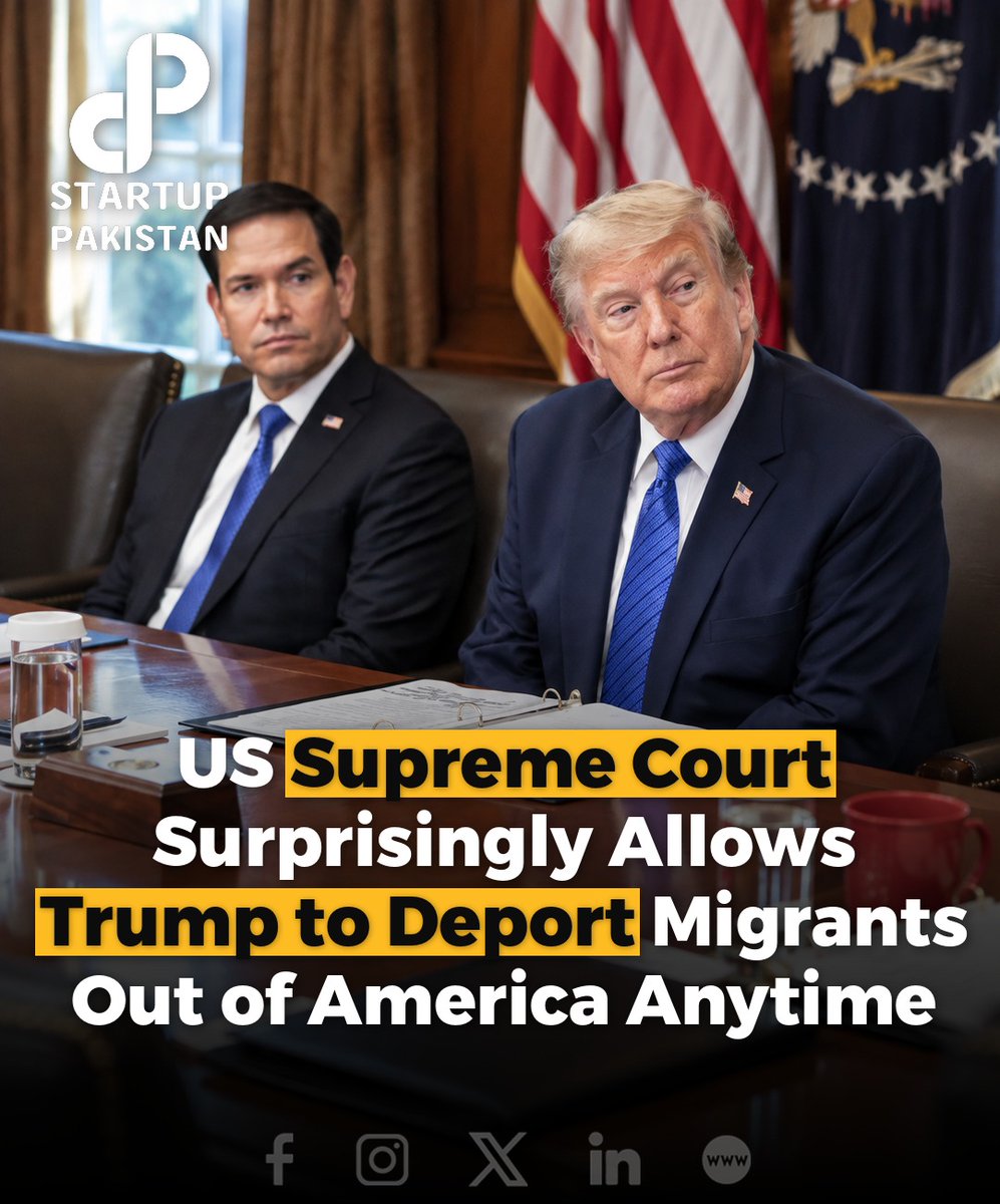 PakStartup's tweet photo. The US Supreme Court has temporarily allowed the Trump administration to resume deporting migrants to countries other than their own, potentially sending them somewhere they have never lived or have no family connections.

AI-generated image, for reference only. https://t.co/JOfJkRYfUa