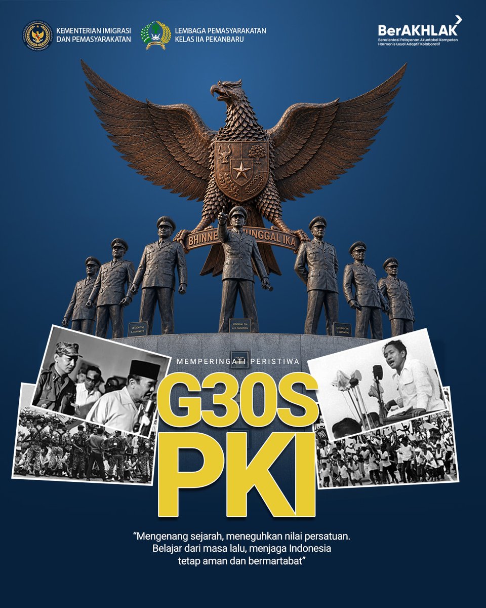 go_lpd's tweet photo. Mengenang sejarah, meneguhkan nilai persatuan. 🇮🇩 Mari jadikan masa lalu sebagai pembelajaran untuk menjaga Pancasila, mempererat persatuan, dan merawat keutuhan NKRI.

#LapasPekanbaru #Pemasyarakatan https://t.co/ftu7JwAfh6
