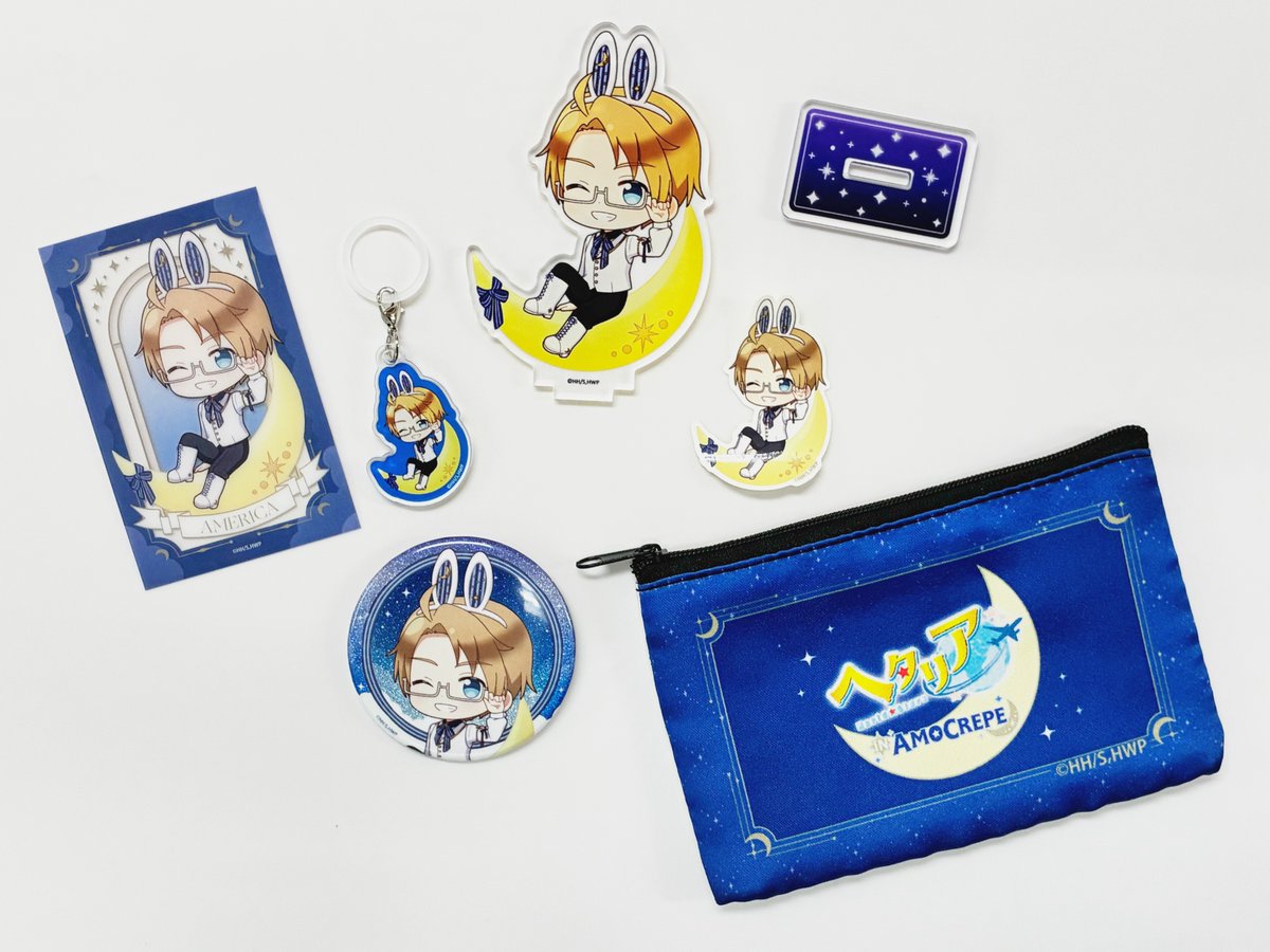 amocafe_webshop's tweet photo. 🌙アニメ「ヘタリア World★Stars」×AmoCrepeコラボ
事後販売中🐇

月をモチーフにしたかわいいグッズが販売中！
気になる商品はお早めにチェック✨

⭐️販売期間
2026/10/1(木) 〜10/20（火）

⭐️ご購入はこちら
https://t.co/XV1lSyJyMp

#ヘタリアWS https://t.co/AVflJPTvLF