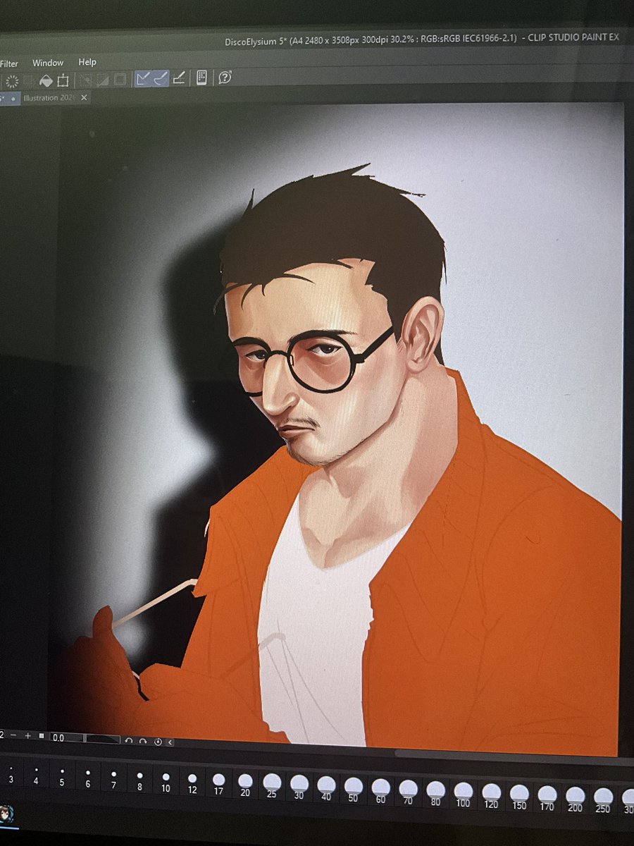 sondinh766's tweet photo. Wip update

#DiscoElysium #KimKitsuragi #painting #digitalartㅤ https://t.co/LxgOkvBbt5