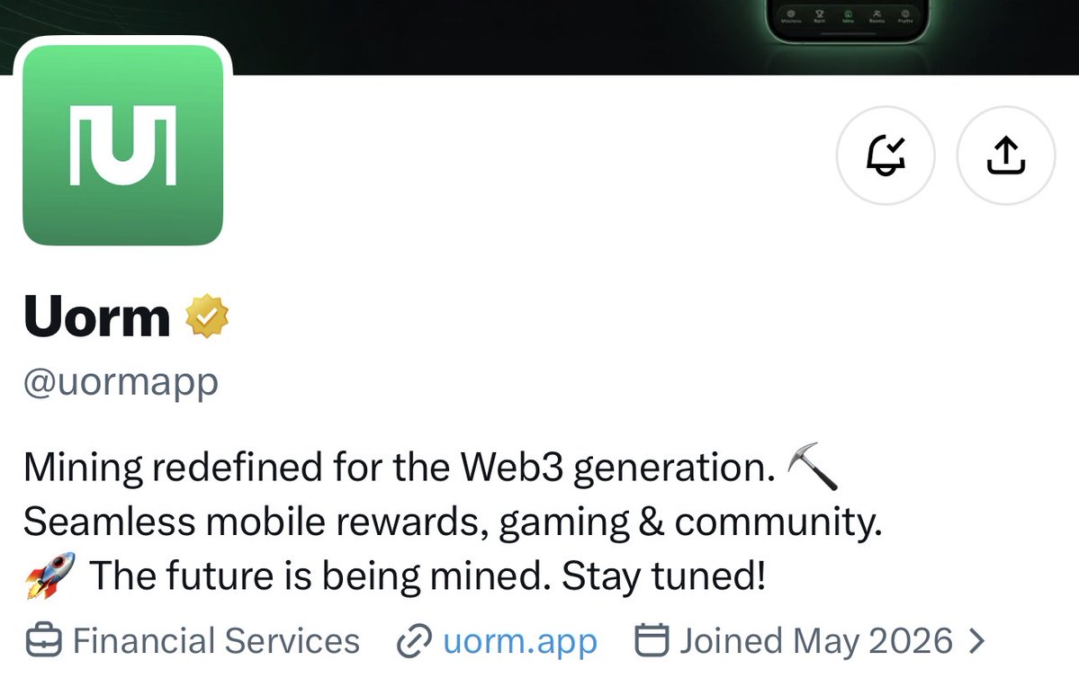 uormapp's tweet photo. UORM is officially verified on X. 
Building UORM with a simple vision - making mobile mining accessible, engaging, and built for the community.

This is just the beginning. 🚀

Start Mining. Grow Your UORM.
#UORM #Mining #Crypto https://t.co/Bj37kwbVyu