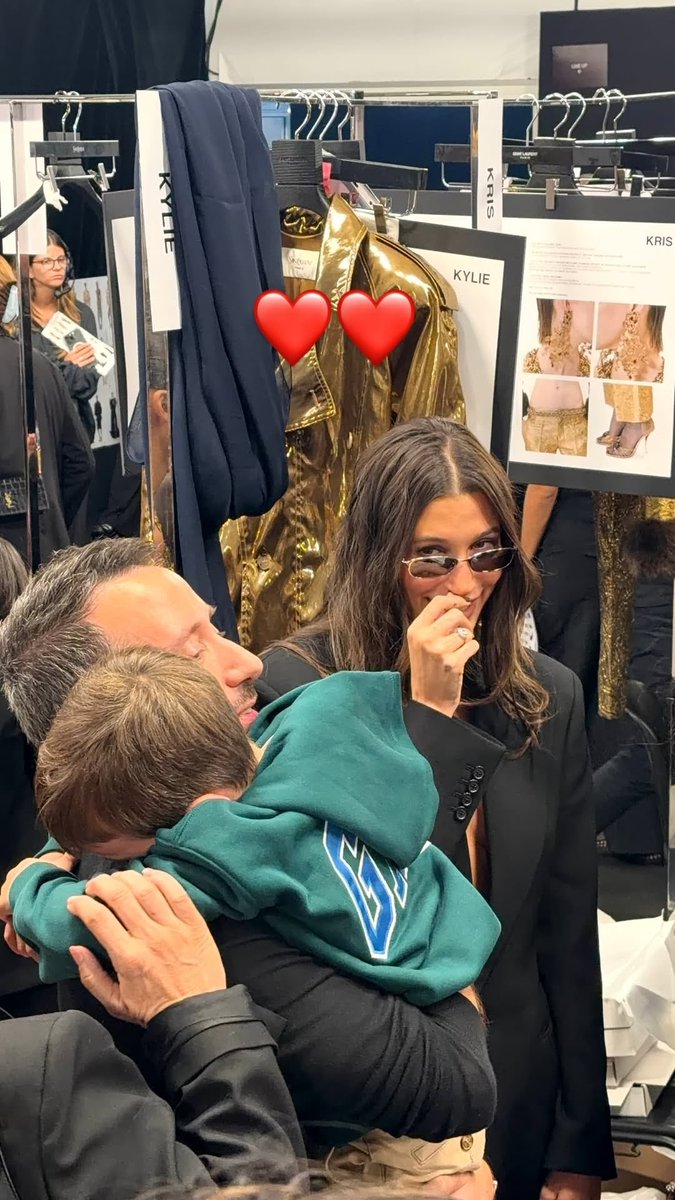 Hailey Bieber Anthony Vaccarello YSL SS27 Hailey Bieber and Anthony Vaccarello at Saint Laurent SS27