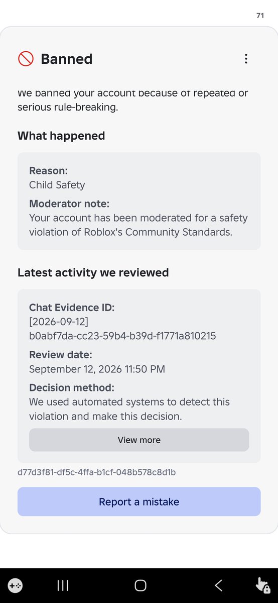 DaRealOmar10's tweet photo. It now got changed from Harmful Content/Behavior to Child Safety...Buddy I am playing in 18-20 age group where's the children at 😭🙏 https://t.co/FIgca2WQHM