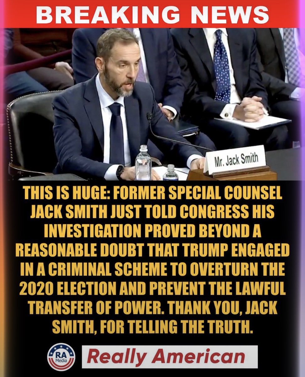 sawsharee's tweet photo. Truly Jack Smith Is An American Hero! Thank You For Telling The TRUTH With INTEGRITY And HONOR! Who Thinks He Should Be Our Next Attorney-General! ? https://t.co/0yfQlIjUS4