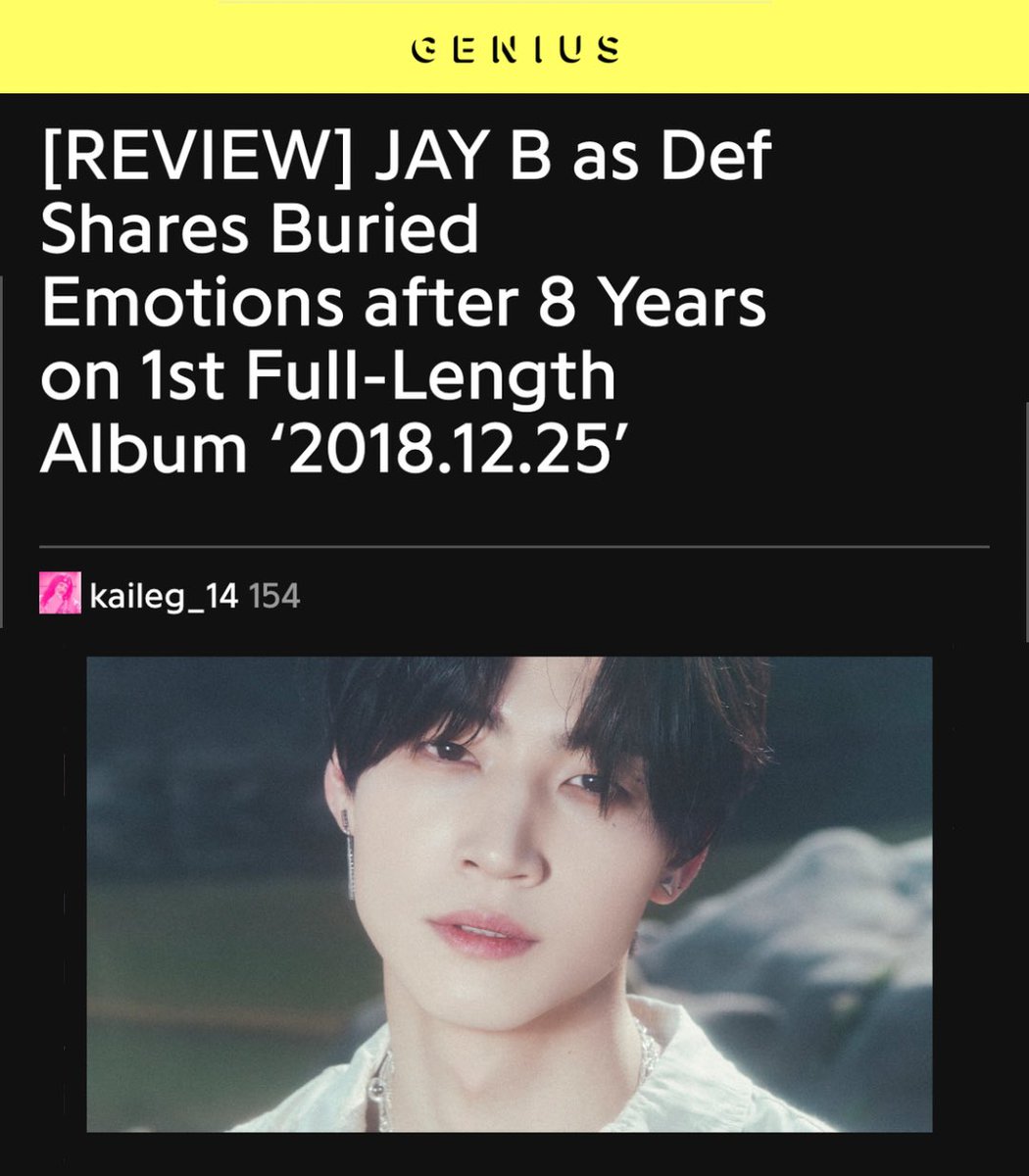 OT7Ahga's tweet photo. [📰] 260930 | [REVIEW] JAY B as Def. Shares Buried Emotions after 8 Years on 1st Full-Length Album ‘2018.12.25’ via @Genius_kor 

⭐️ Genius Rating: 4/5
“While many know JAY B through the polished, commercially-minded music of GOT7, JJ Project, Jus2, or his mainstream solo catalog, Def. strips that away and highlights the raw, fragile person beneath the idol. Sonically, 2018.12.25 acts like an unbroken stream of consciousness. By trading explosive sonic climaxes for an unyielding somber continuity, Def. creates his sanctuary within the album, one that does not promise answers, but simply allows its listeners to sit with what hurts. It stands as a beautifully authentic, comforting listen for rainy days, quiet nights, and moments of reflection that can feel too overwhelming to face alone.”

A beautifully detailed review of Def.’s 1st LP [2018.12.25] 🥹❤️‍🩹
🔗 https://t.co/IyeUJs8rk4

@defjaybkr #JAYB #Def. #제이비 #재범 @528hzkr #BoYWithDef_20181225 🍓