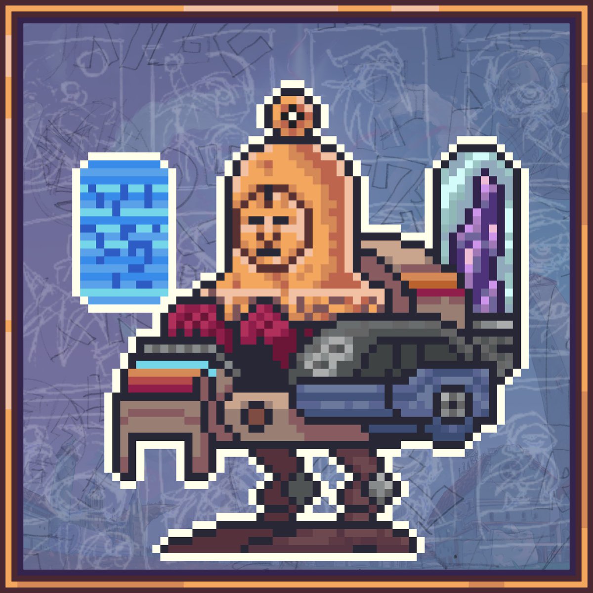 IdomiGames's tweet photo. This is the scholar. Someone you will often encounter along your journey in Ryze. Sometimes in hidden places. Sometimes out in the open. Always talking about his findings and observations. 

Join the playtest on Steam now! Link in Bio!

#indiegame #indiegame #pixelart #gameart https://t.co/k8s3vFgqJB