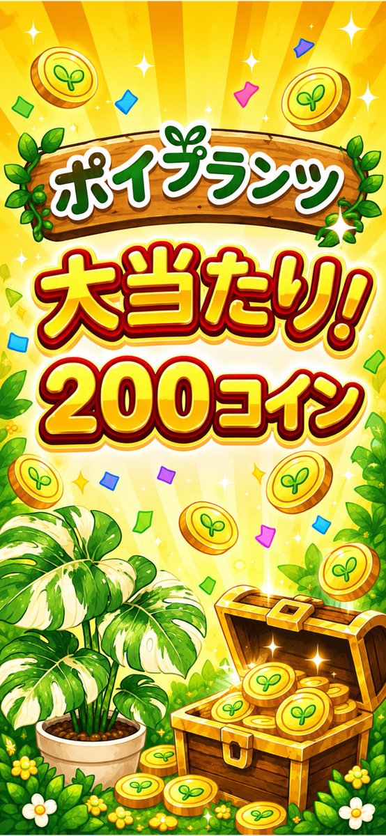 occhokocho's tweet photo. ふー！
🎉大当たり！200コインGET！

🌱ポイプランツで一緒に遊ぼう！
植物を育ててコインを貯めて、Amazonギフト券などに交換できます！

#ポイプランツ #ポイ活 #アマギフ https://t.co/CDQA49Y6L9