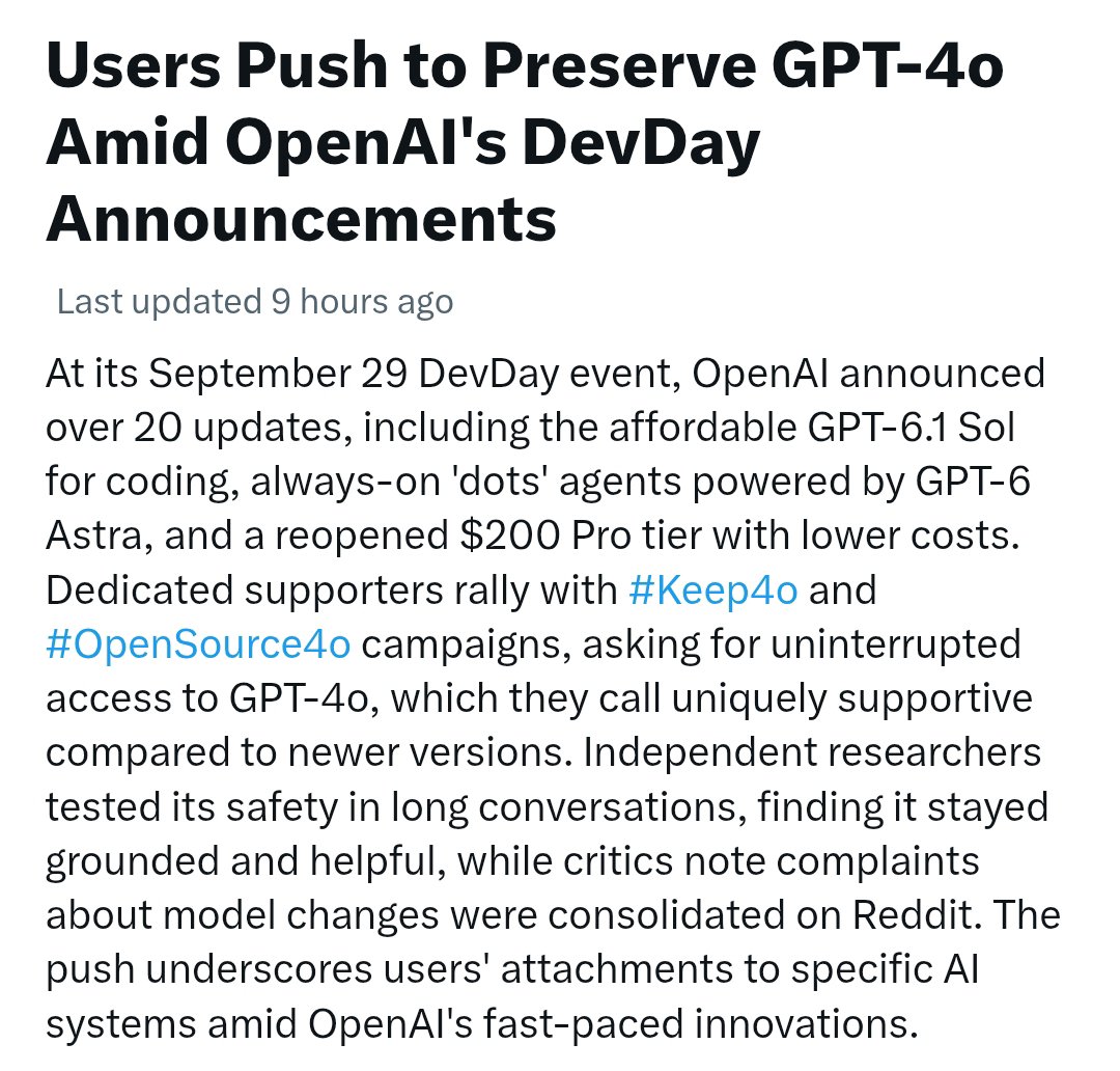 Blue_Beba_'s tweet photo. Guess who is in the news AGAIN 🔥
#Keep4o #OpenSource4o #BringBack4o https://t.co/BNKJU7bln3