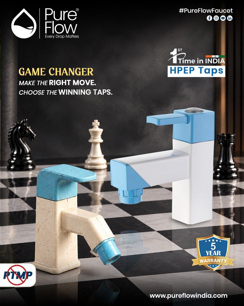 PureFlowFaucet's tweet photo. *โ๏ธ Make the Right Move. Choose the Winning Taps! ๐ช๐ฐ
๐ง HPEP Strength | 5-Year Warranty | Premium Performance
๐ซ Not Ordinary Plastic. Choose HPEP!
#PureFlowFaucet #HPEPTaps #GameChanger #RightMove #BathroomFittings https://t.co/S5OArVfEvq