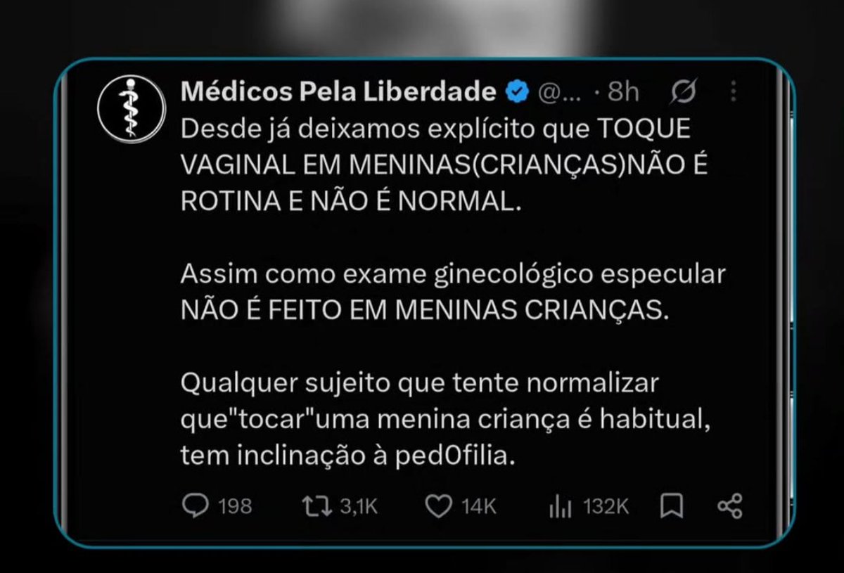 Guisiqueira200's tweet photo. @Dhalyass @thairizard Passando pano pra pedofilia, seu verme? Criança não faz exame de toque. https://t.co/GzOt10Cagb