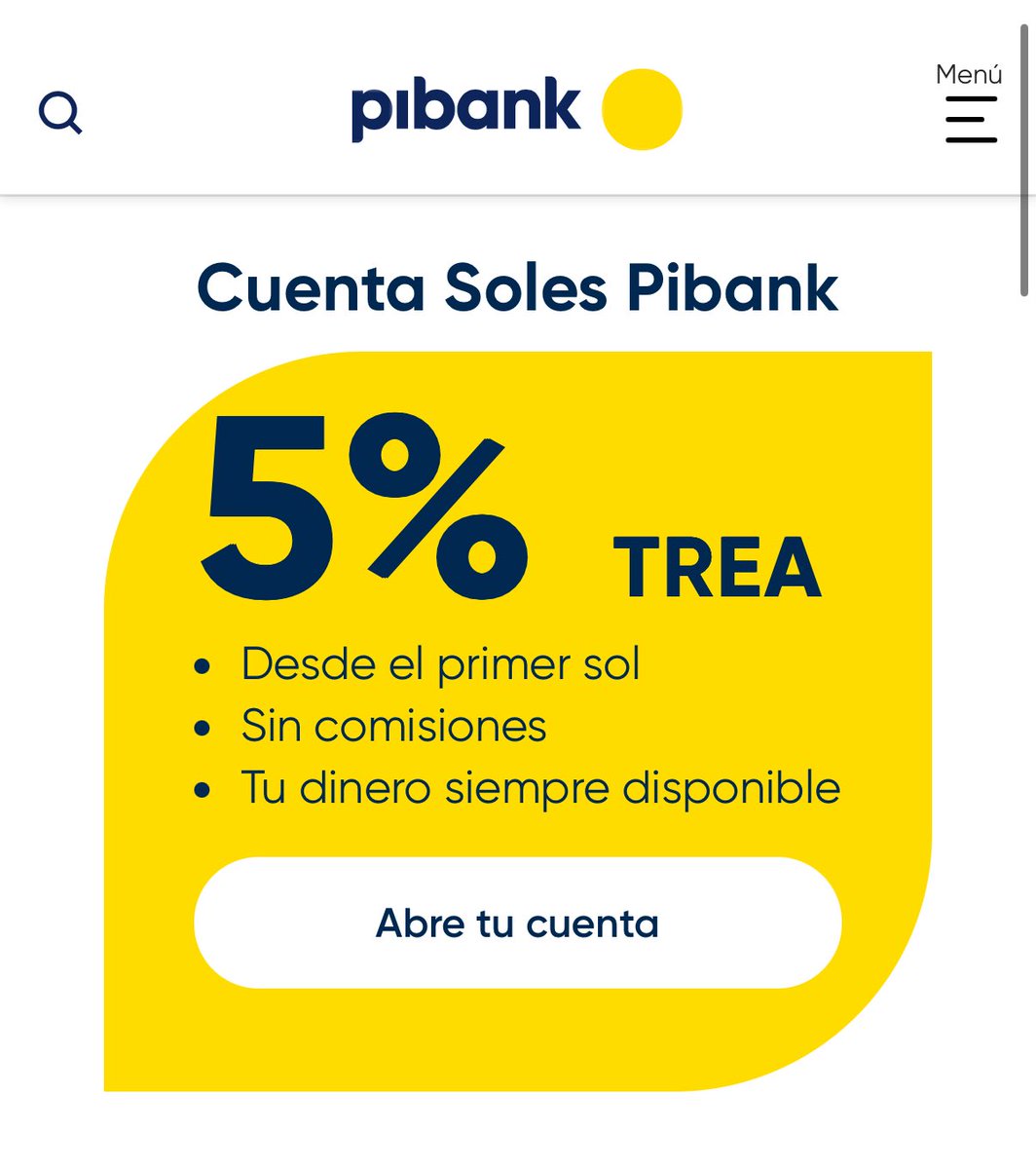 RemoSalvatierra's tweet photo. Acaban de lanzar hace unos días un nuevo banco 100% digital con la mejor tasa del mercado: 5% TREA soles 🙂‍↕️

Ganas desde un sol, sin comisiones, con APP propia, FSD, Yapear, Plinear y más. Todo con el respaldo Pichincha. https://t.co/946pncPsOe