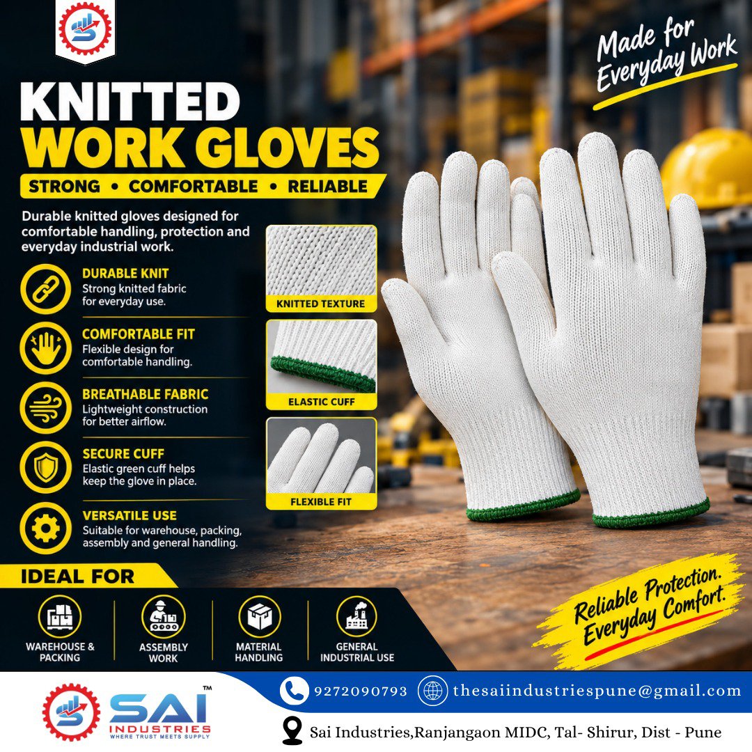 Sai__Industries's tweet photo. *Everyday protection with a comfortable fit. Ideal for warehouse work, packing, assembly, material handling & general industrial use.*
#KnittedGloves #SafetyGloves #IndustrialGloves #HandProtection #SaiIndustries #IndustrialSafety #WorkSafety https://t.co/Ay4DZBULyb