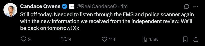 EsoShaggy's tweet photo. Candace Owens CANCELED yet another show due to my story exposing her as a cheating lesbian!

Candace fans told me she was planning to take Monday off, but now it's Tuesday too.

Multiple 3rd parties have confirmed the data in my story. Candace wants to escape, not happening! https://t.co/tQijnF2USF