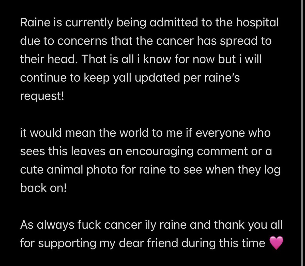__rainedrop's tweet photo. Hi it’s Laura ( @dnproan) I have been entrusted by raine to keep you all updated as they are off of twitter due to health concerns. https://t.co/uS1wANPzHC