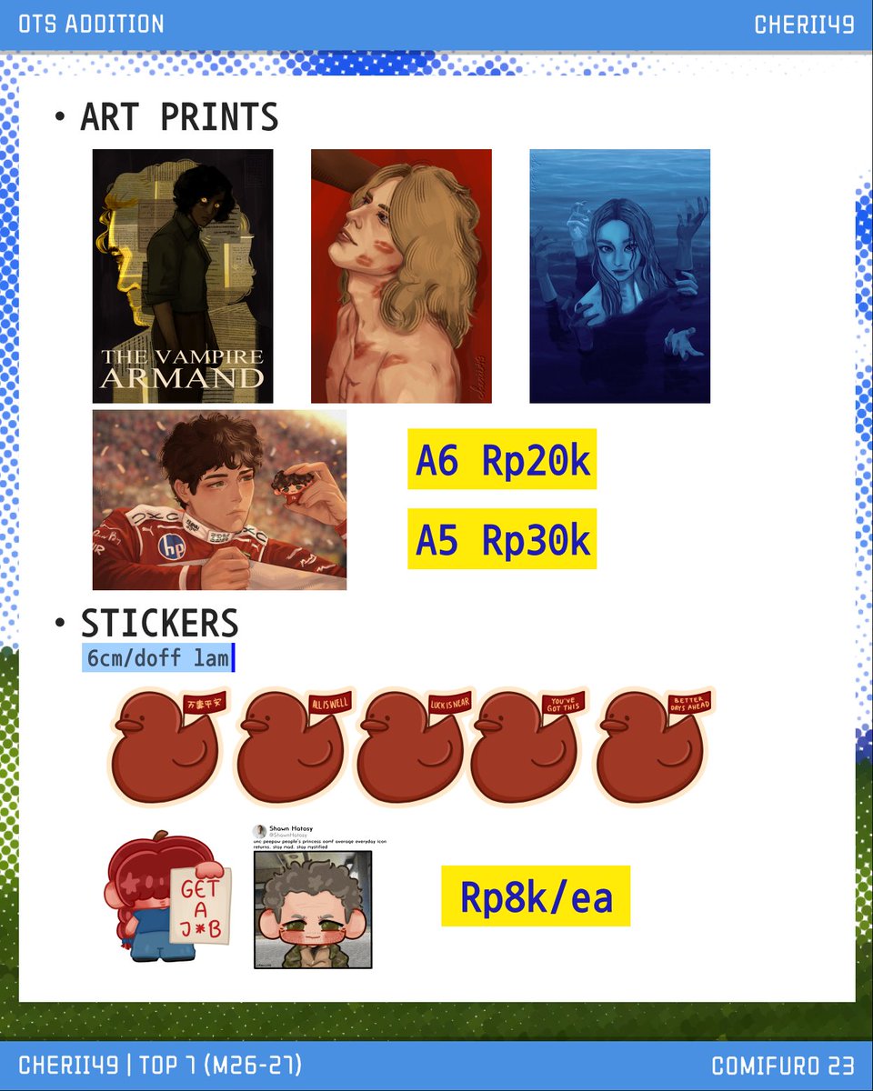 cherii49's tweet photo. @cherii49's #cf23 OTS addition &amp; trade.ᐟ

📆 31 Oct - 1 Nov 2026
📍 M26 - M27 ( TOP 7)

originals : oc
fandom: iwtv, f1, red velvet seulgi, the pitt jack abbot, awct baxian

#cf23catalogue https://t.co/UNCLU5sS4y