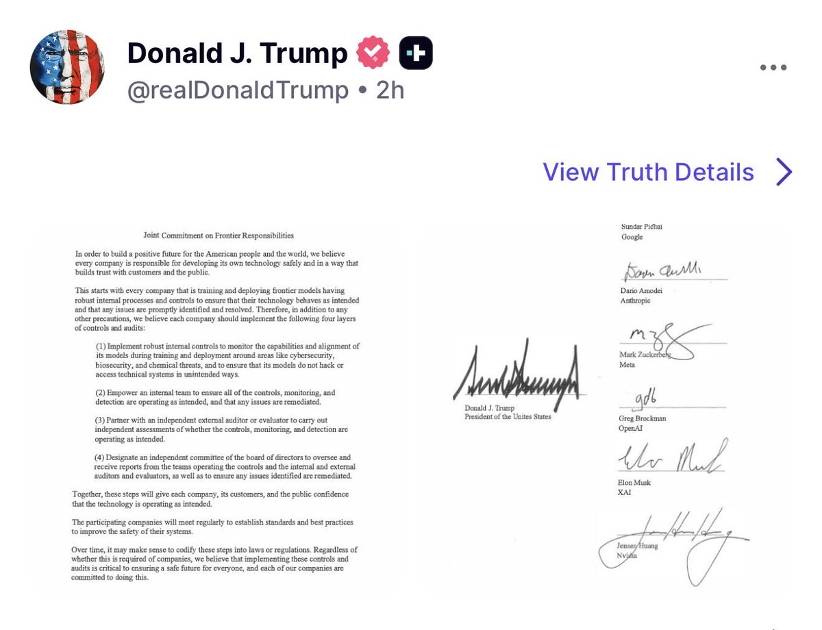 MAGAVoice's tweet photo. President Trump is the ONLY person in the entire WORLD that could get the TOP Si Companies to agree and sign this

Trump is a TRUE Leader https://t.co/YuomT3RKST