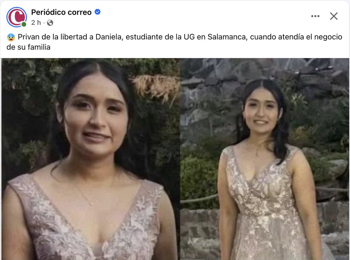 ReporteMxNotic1's tweet photo. Privan de la libertad a Daniela, estudiante de la UG en Salamanca, cuando atendía el negocio de su familia
#HastaEncontrarla @FGEGUANAJUATO @FGRMexico @SSPCMexico
https://t.co/kgduihEuSc https://t.co/1AwHhYJNn4