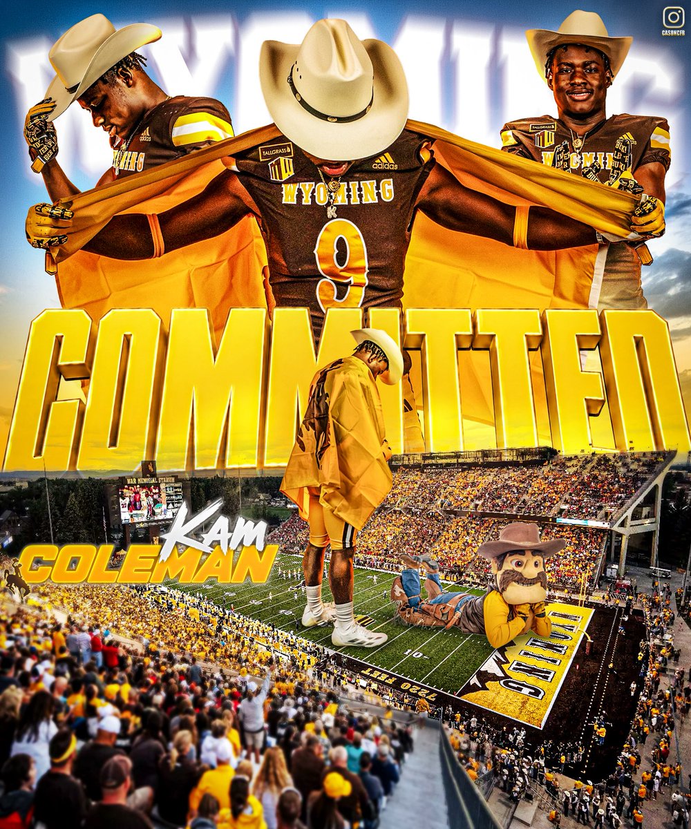 KameronColema20's tweet photo. I wanna thank god and my family,friends,teammates and coaches for their belief in me.
 I really appreciate every one of you,yall have made me become a better person teammate and leader on and off the field
i couldn’t ask for more.
After my official visit at Wyoming I knew exactly where to call home
coach Sawvel and coach Flea believed in me from the beginning and checked in on me and my family every week
and that truly  meant everything to me.
With that being said I am here to announce
that I am fully committed to the University of Wyoming. @wyo_football @wyoathletics @WyoFBRecruiting @CoachFlea @JaySawvel @CoachChristianT @BrewerHSFB @BrewerAthletics @247recruiting @247Sports @Marchen44 @swaggarly @Hayesfawcett3 @startelegram @MarteJr @TPDfootballinfo @WRCoachNikk @loganfritz09 @Rivals @On3
