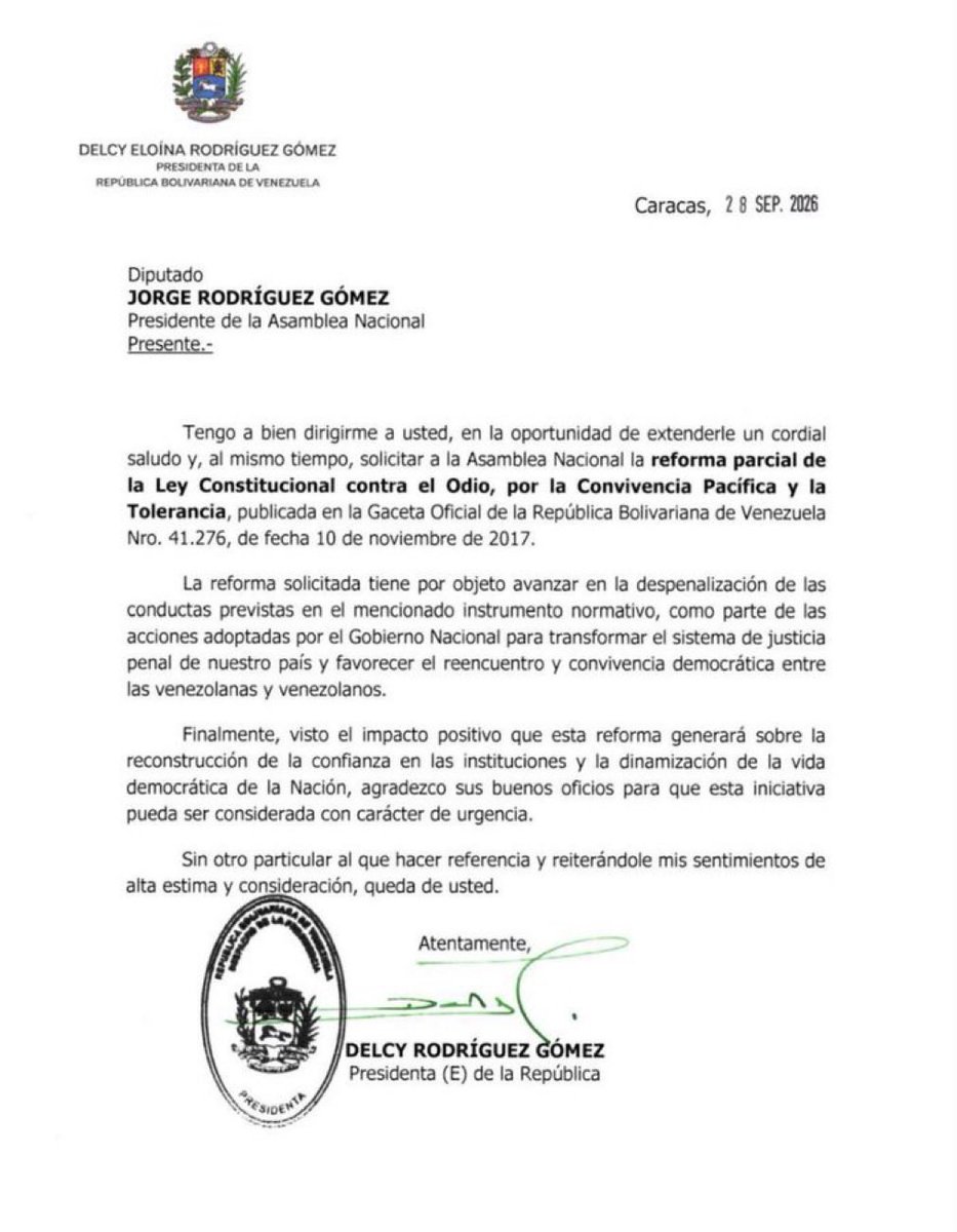Maylordch's tweet photo. Ojo al dato de “reformar” , en vez de abolir esta terrorífica ley , y para abolir esta #leycontraelodio debe abolirse todo el aparato redepresivo del régimen de Delcy ósea anularte tu misma por usurpación. #venezuela #aboliralregimen #delcyusurpadora https://t.co/RqRhg9KFHs