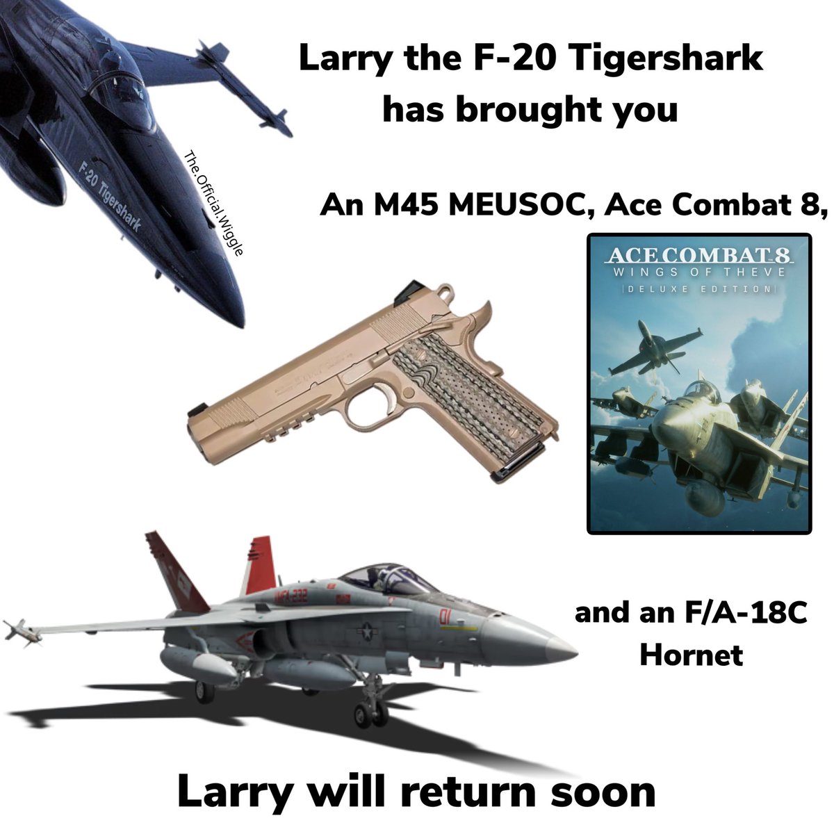 DaOfficialVigil's tweet photo. Larry the F-20 has arrived with your weekly gifts! https://t.co/gRRaDyFbAD