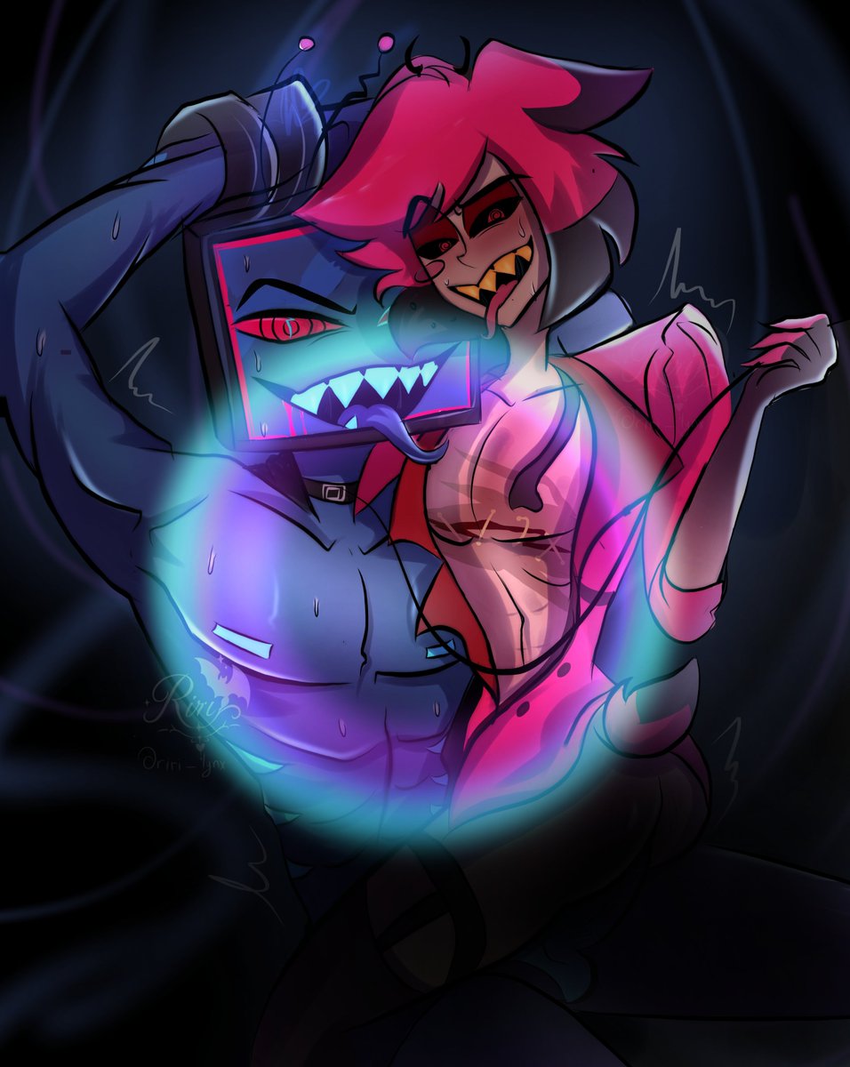 riri_lynx's tweet photo. Solo probé el efecto en ellos cof cof😺 
#radiostatic #staticradio #voxal #hazbinhotel https://t.co/CnQK349Lut
