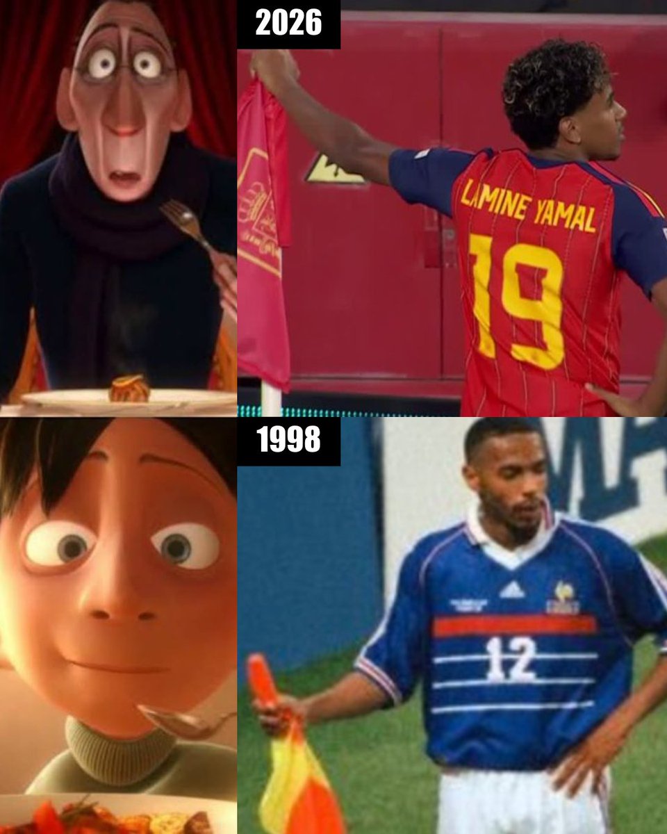InvictosSomos's tweet photo. Lamine Yamal haciendo el icónico festejo de Thierry Henry. El Elegido homenajeando a uno de los mejores delanteros de toda la historia. AURA.